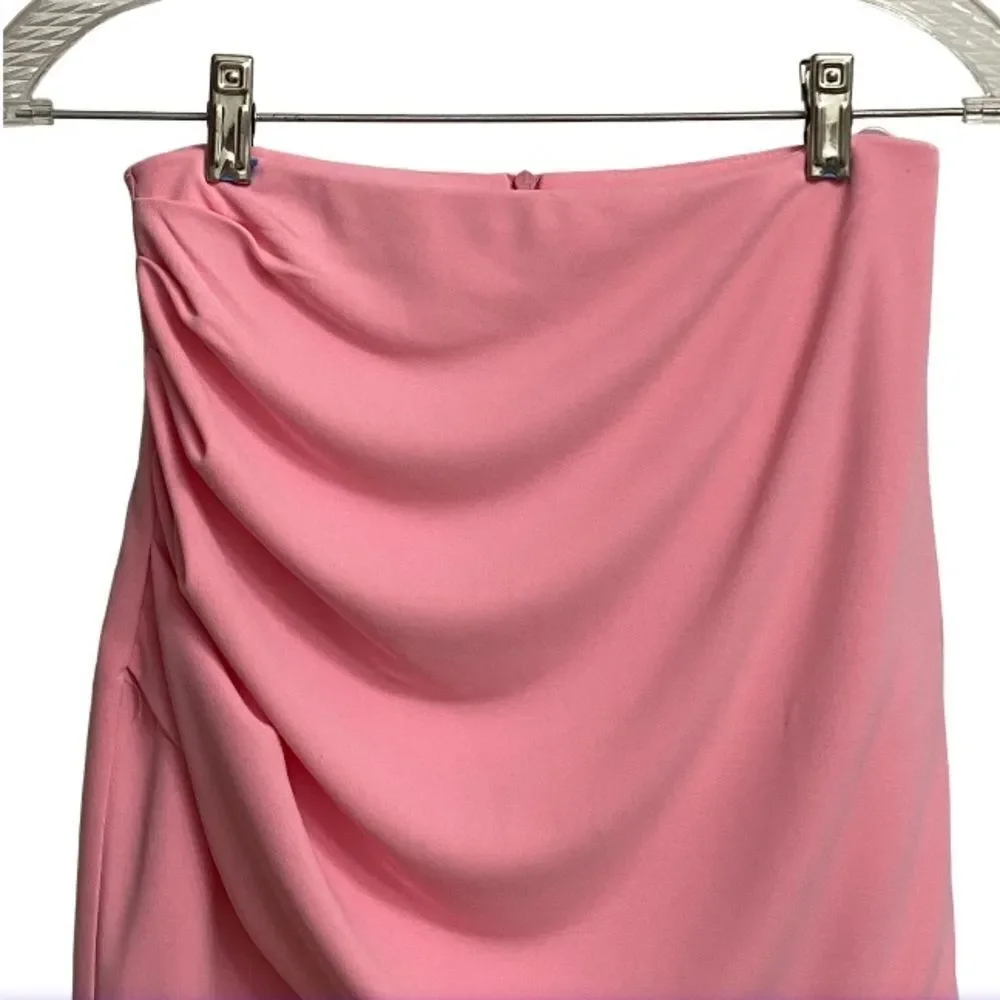 NWT Zara Pink Draped Ruched Mini Skirt Size XS Lined Fairy Feminine Cocktail